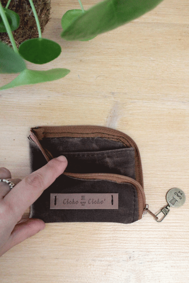 Portafoglio Uomo in Waxed Canvas Marrone - immagine 4