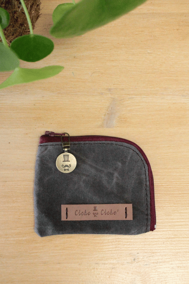 Portafoglio Uomo in Waxed Canvas Grigio - immagine 2