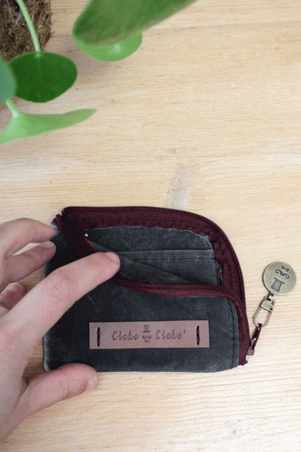 Portafoglio Uomo in Waxed Canvas Grigio - immagine 4