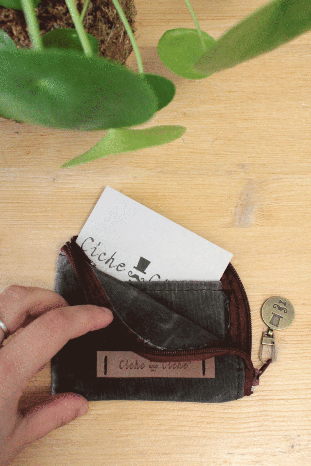 Portafoglio Uomo in Waxed Canvas Grigio - immagine 3