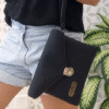 Pochette a Busta in Pelle Nera - immagine 2