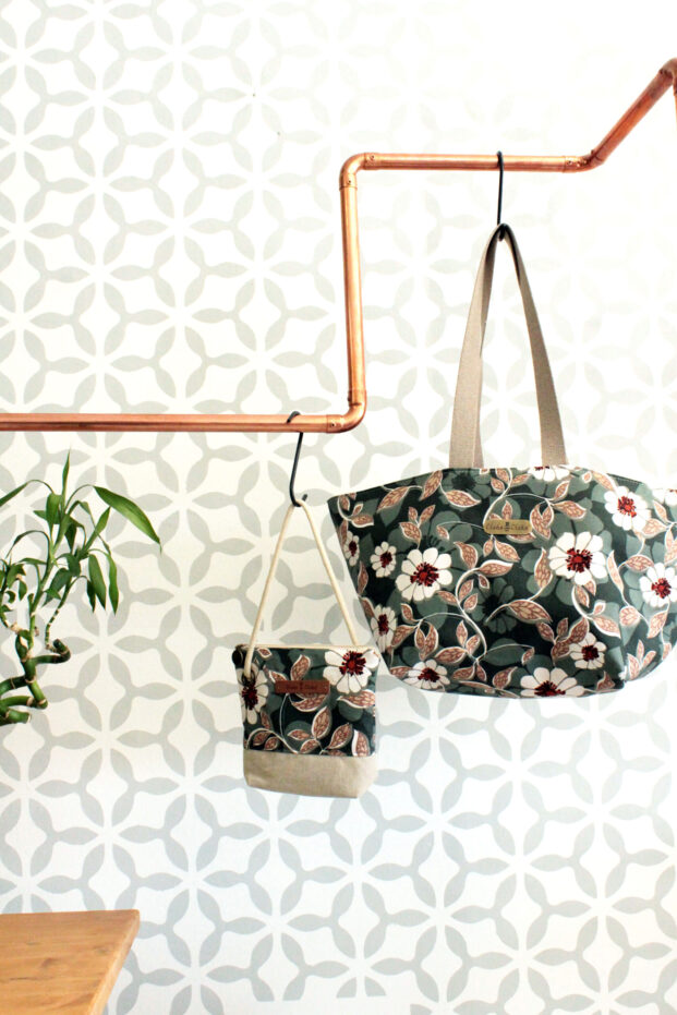 Set Borsa + Pochette a Fiori