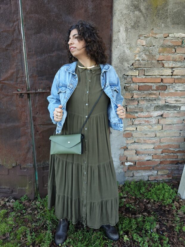 Tracollina/Pochette Nero e Verde Salvia - immagine 4