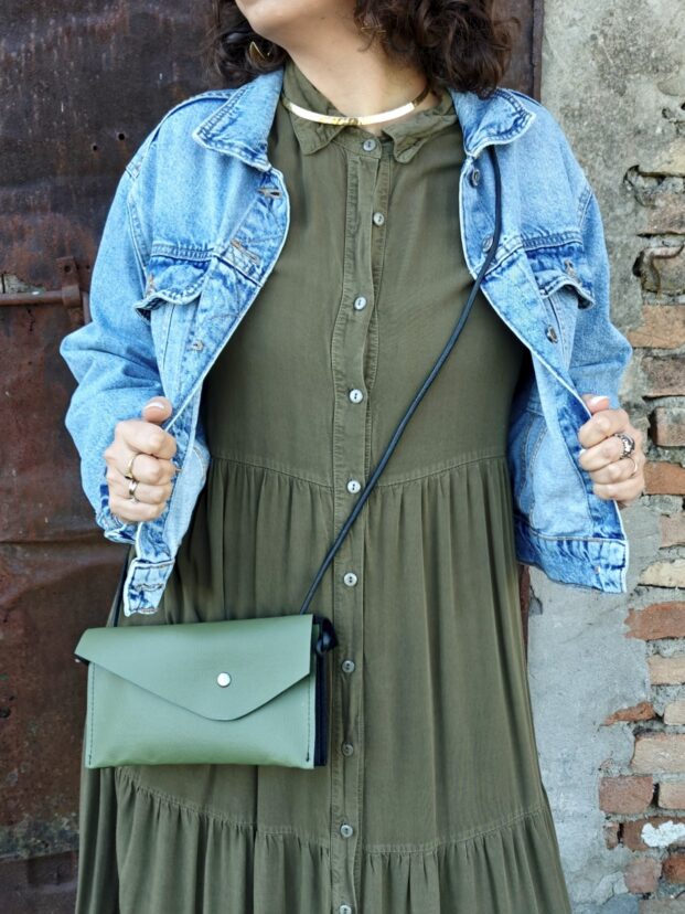 Tracollina/Pochette Nero e Verde Salvia - immagine 2