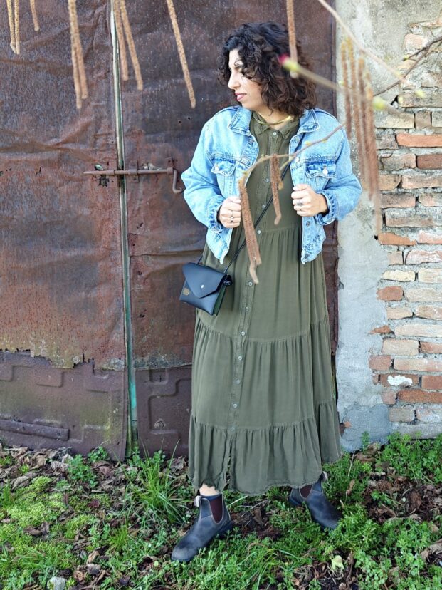 Tracollina/Pochette Nero e Verde Salvia - immagine 3